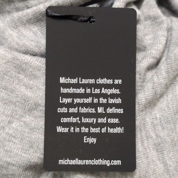 NWT Michael Lauren Gray Carson Long Sleeve Lace Up Front Hoodie Size L - Picture 7 of 9